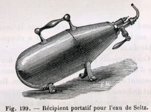 Récipient portatif pour l'eau de Seltz